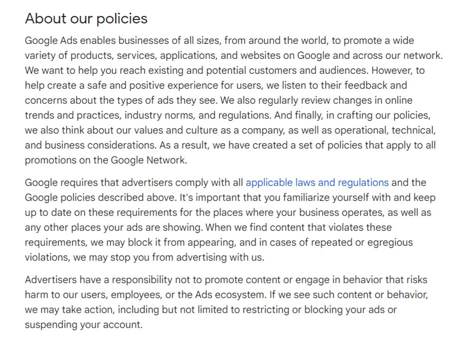 Common Google Ads Policy Violations