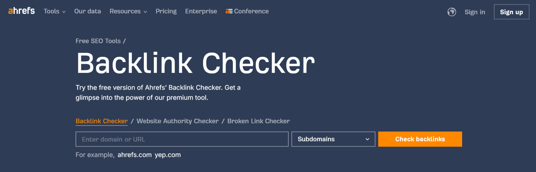 Ahrefs Backlink Checker