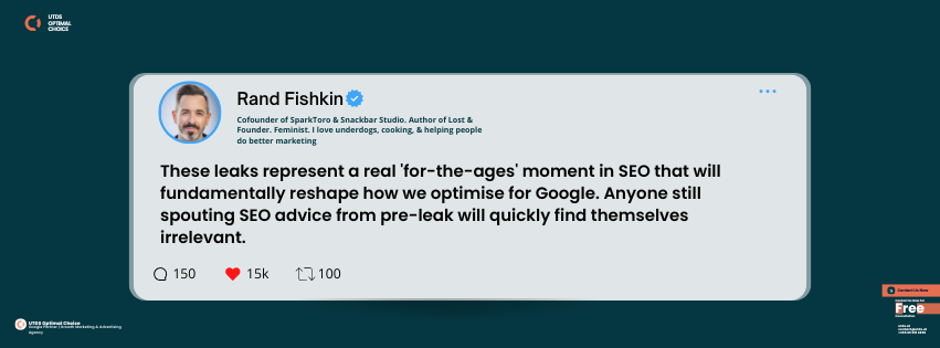 Rand Fishkin founder of sparktoro about Google documentation leak