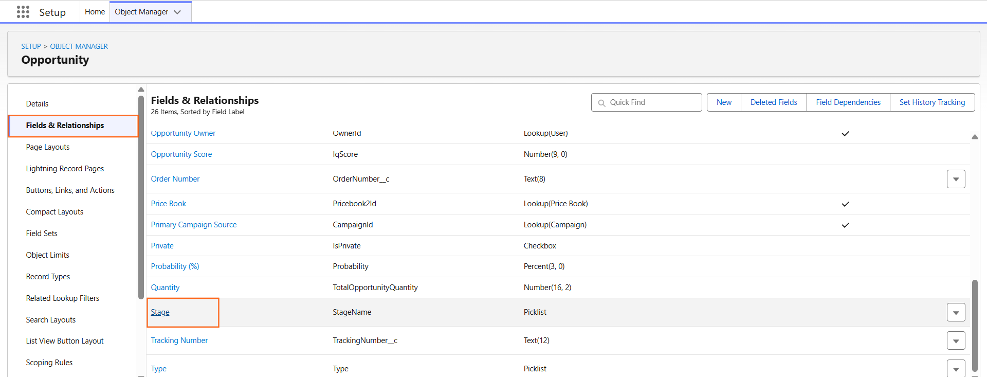 How do I change pipeline stages? | Salesforce | Step 1