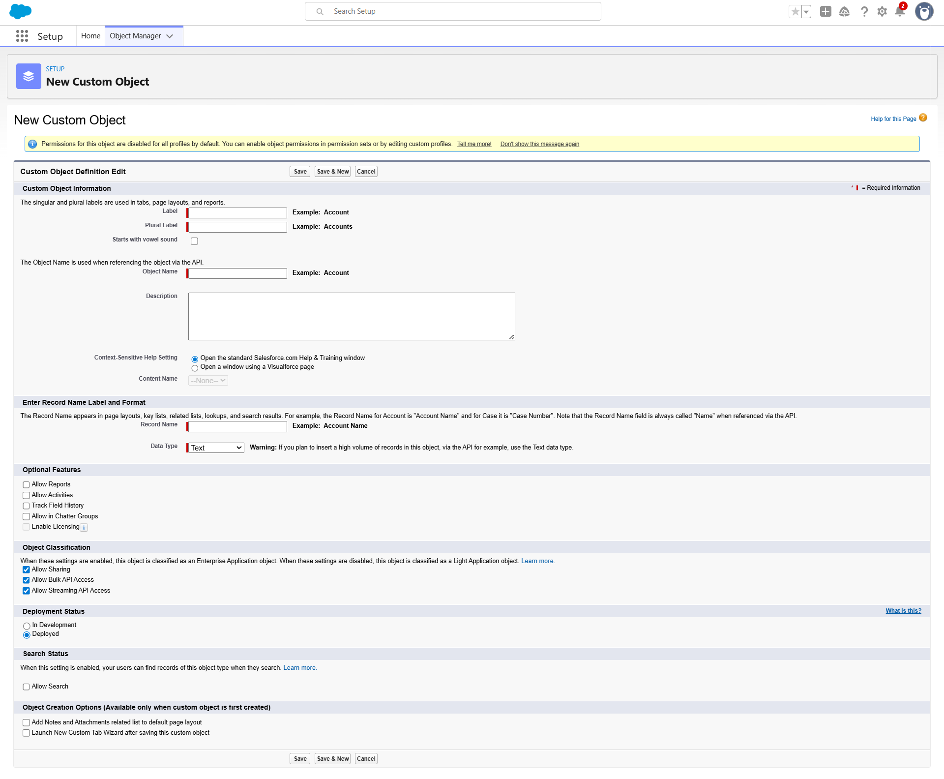 Step 2: Define Object Details