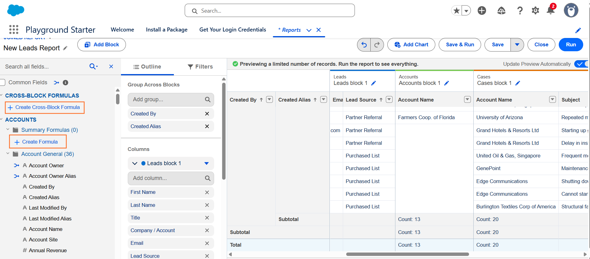 How do I create a joined report? | Salesforce | Step 4