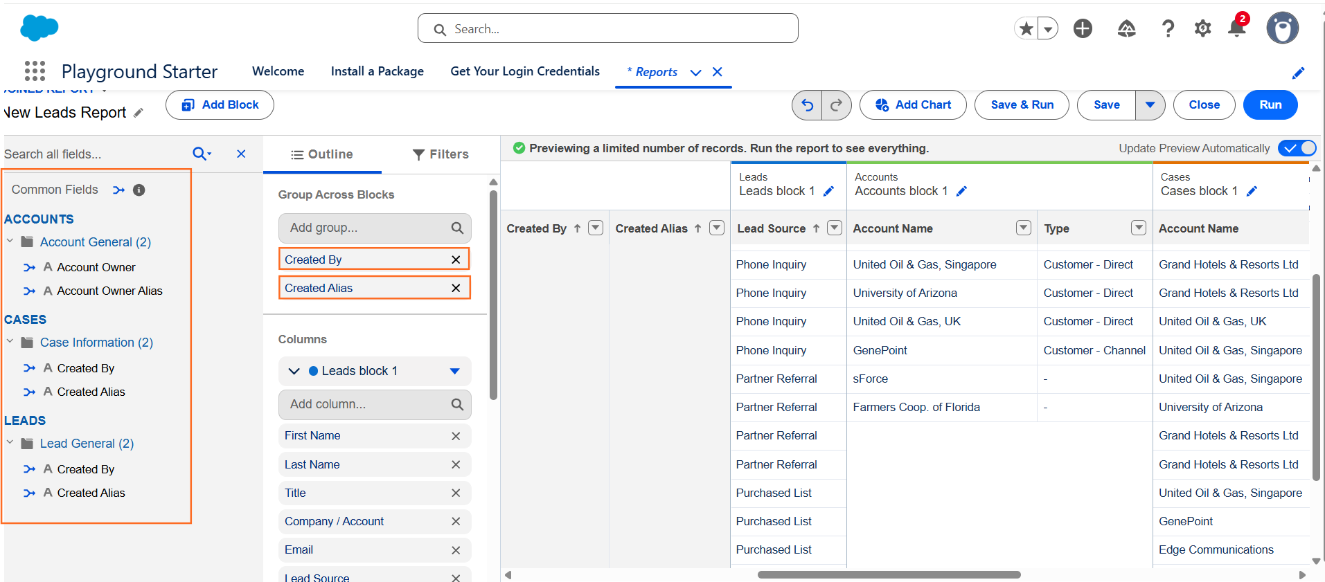 How do I create a joined report? | Salesforce | Step 3