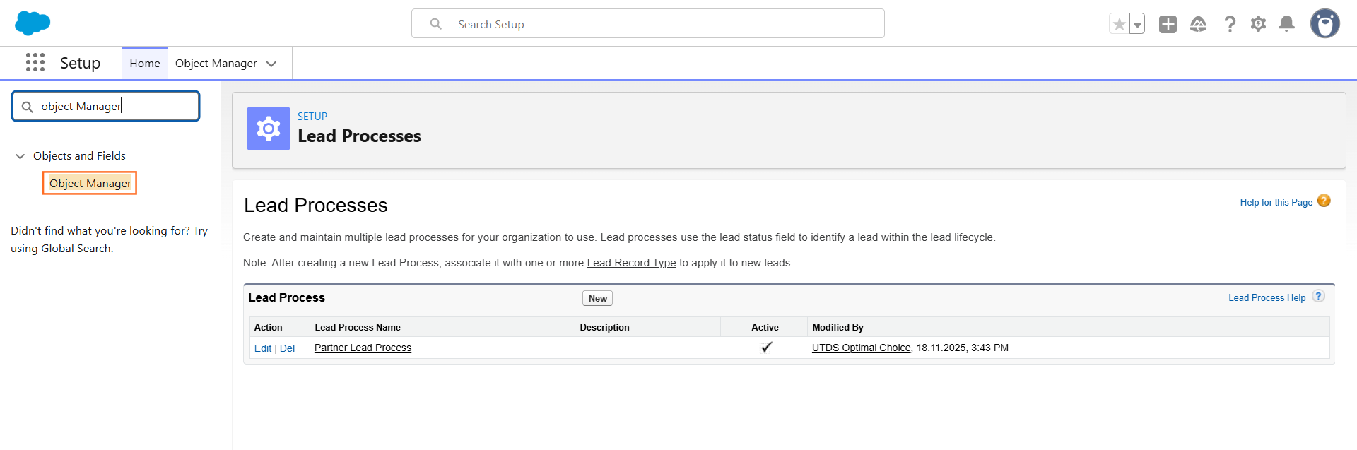 Step 2: Create the New Lead Record Type