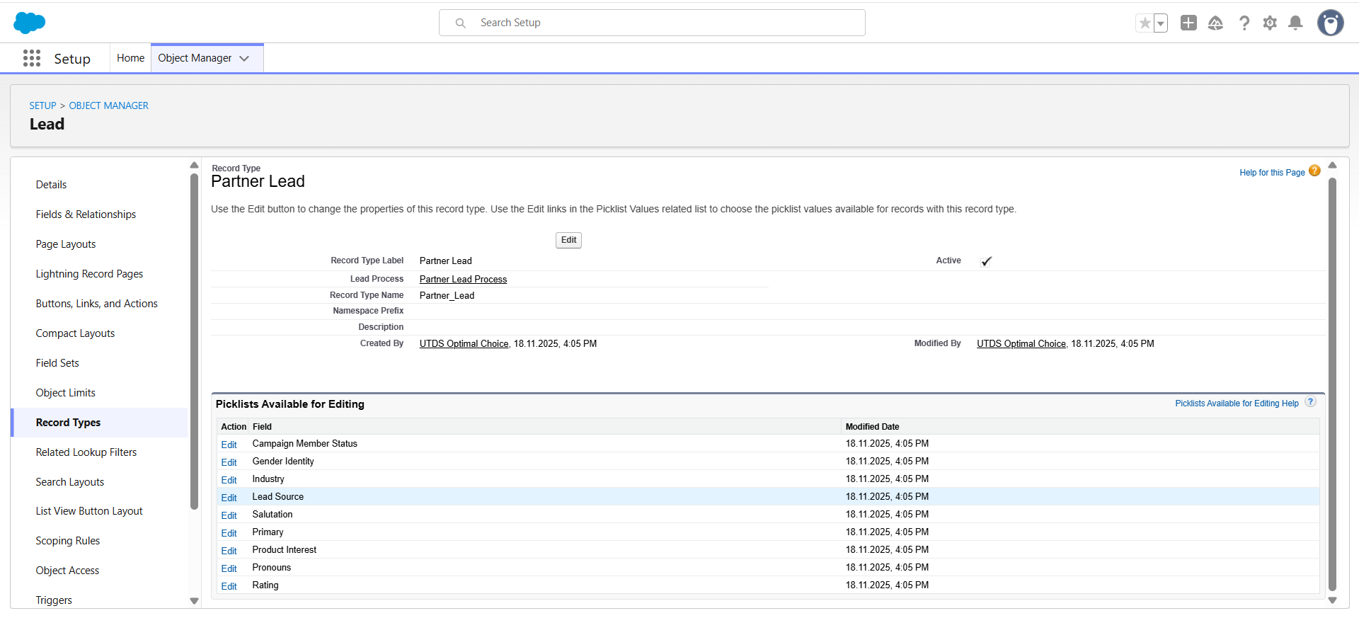 configure picklist values