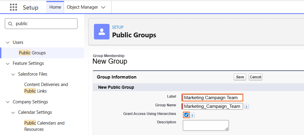 How do I create a public group? | Salesforce | Step 1