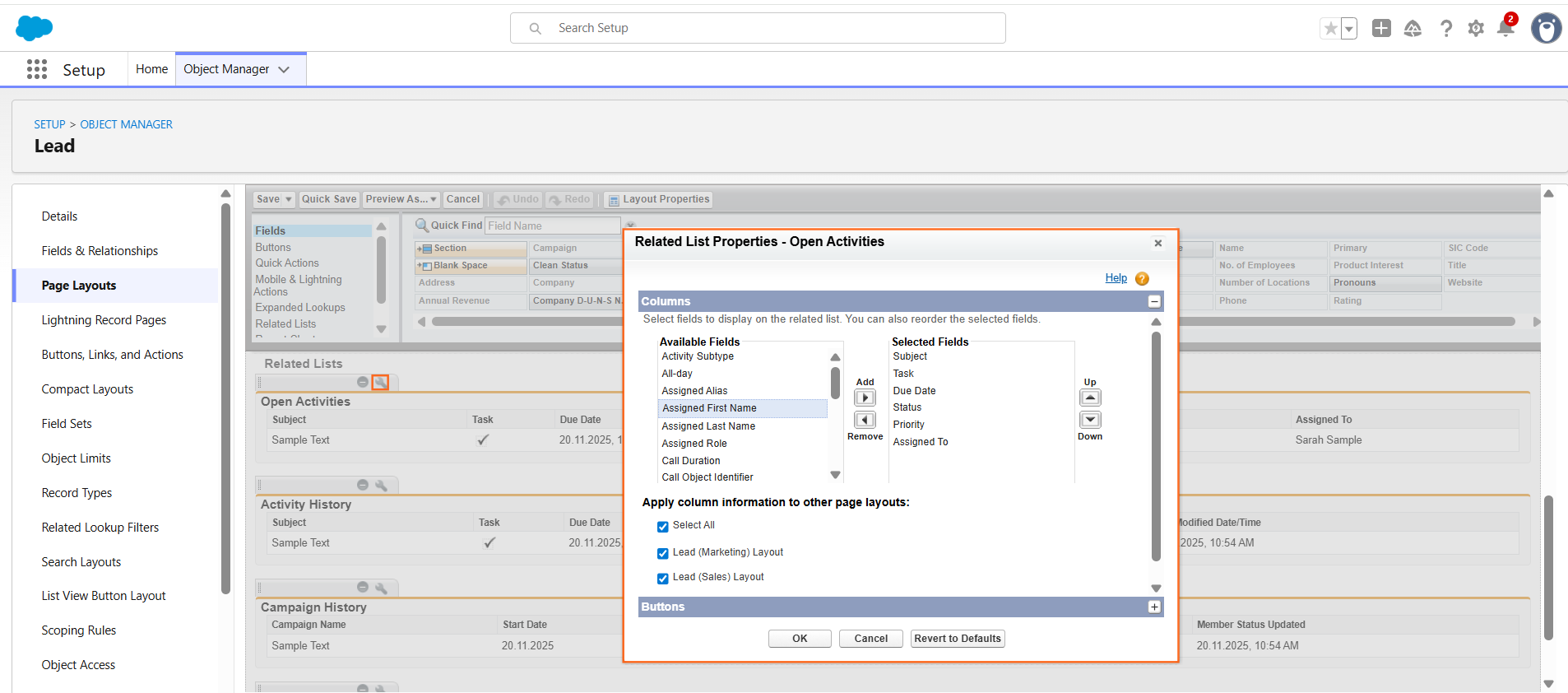 Adjust fields