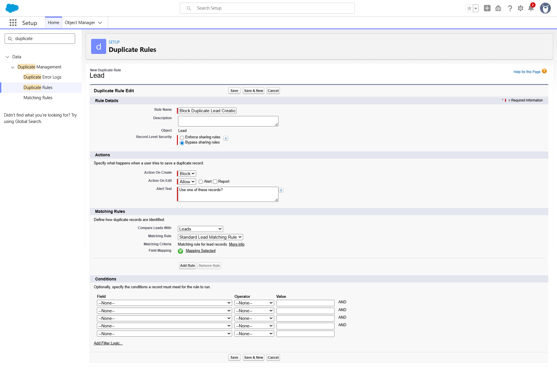 How do I deduplicate leads automatically? | Salesforce | Step 2