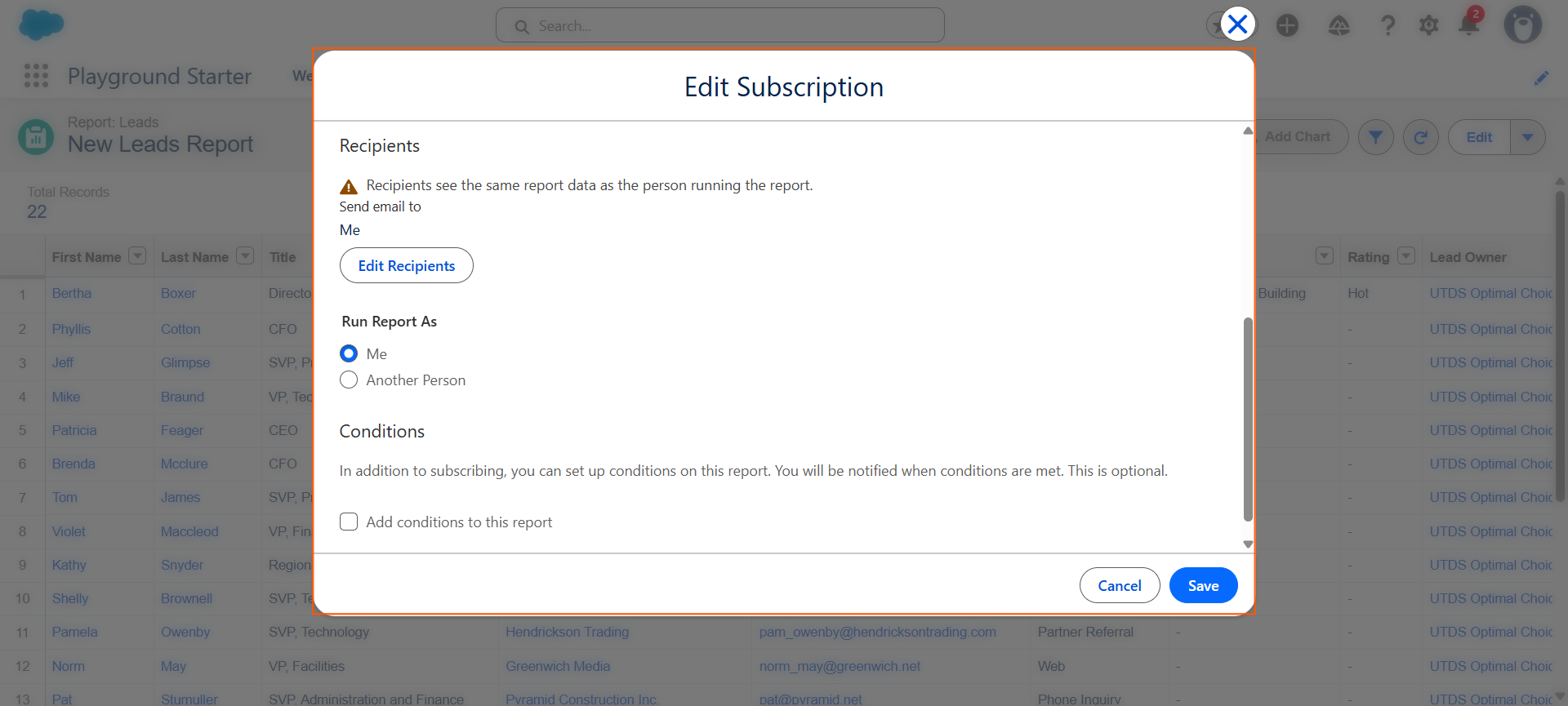 How do I schedule a report to email automatically? | Salesforce | Step 3