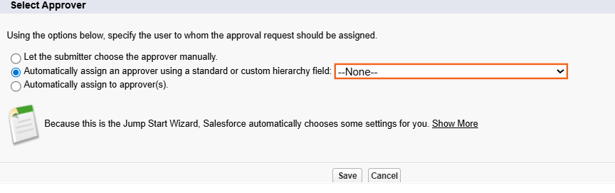 How do I set up an approval process | Salesforce | Step 2.1