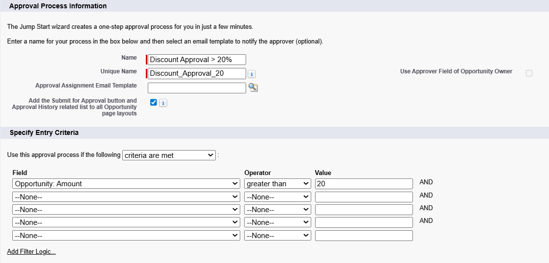 How do I set up an approval process | Salesforce | Step 2