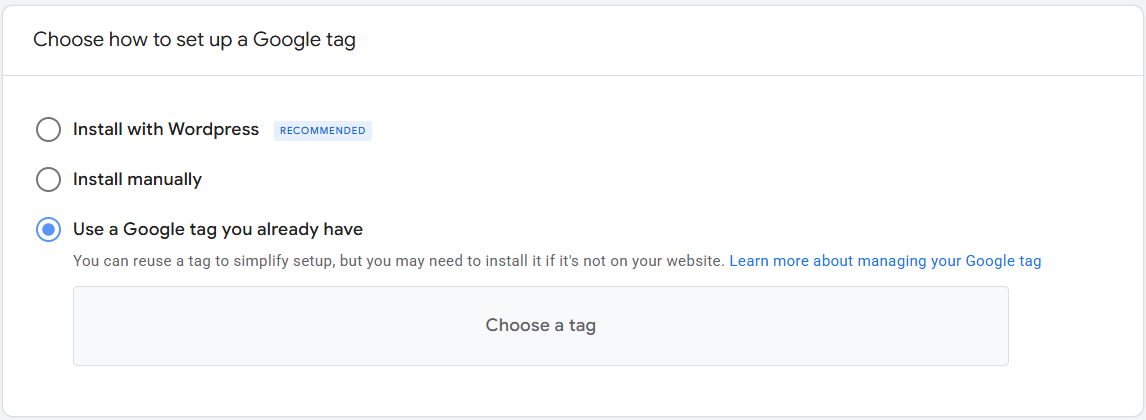 How do I set up Google Analytics 4 for my website? Step 2