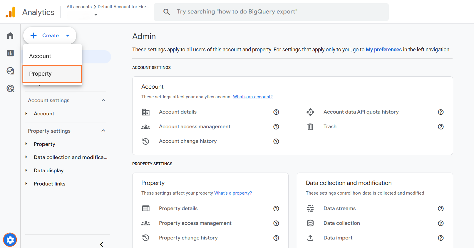 How do I set up Google Analytics 4 for my website? Step 1