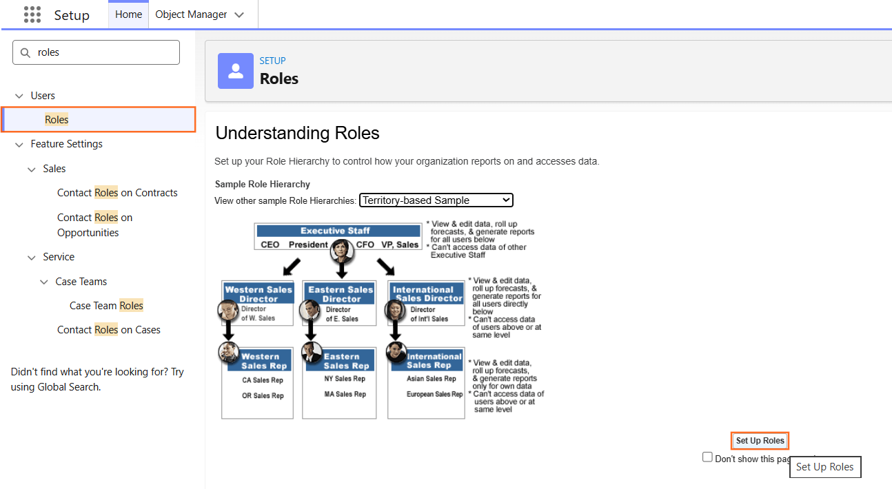 How do I set up role hierarchy correctly? | Salesforce | Step 1