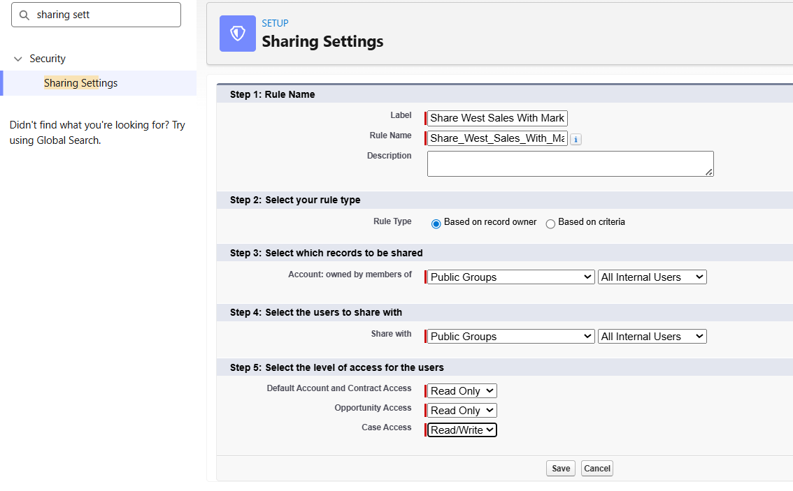 How do I share records between teams? | Salesforce | Step 2