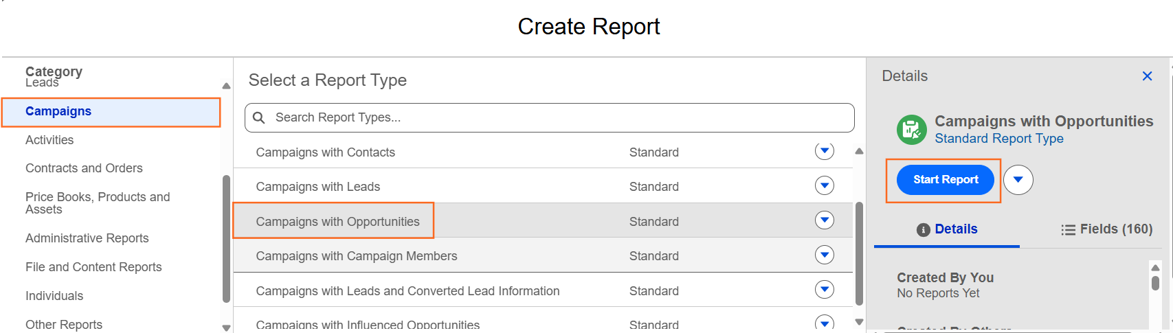 How do I track campaign ROI in reports? | Salesforce | Step 2