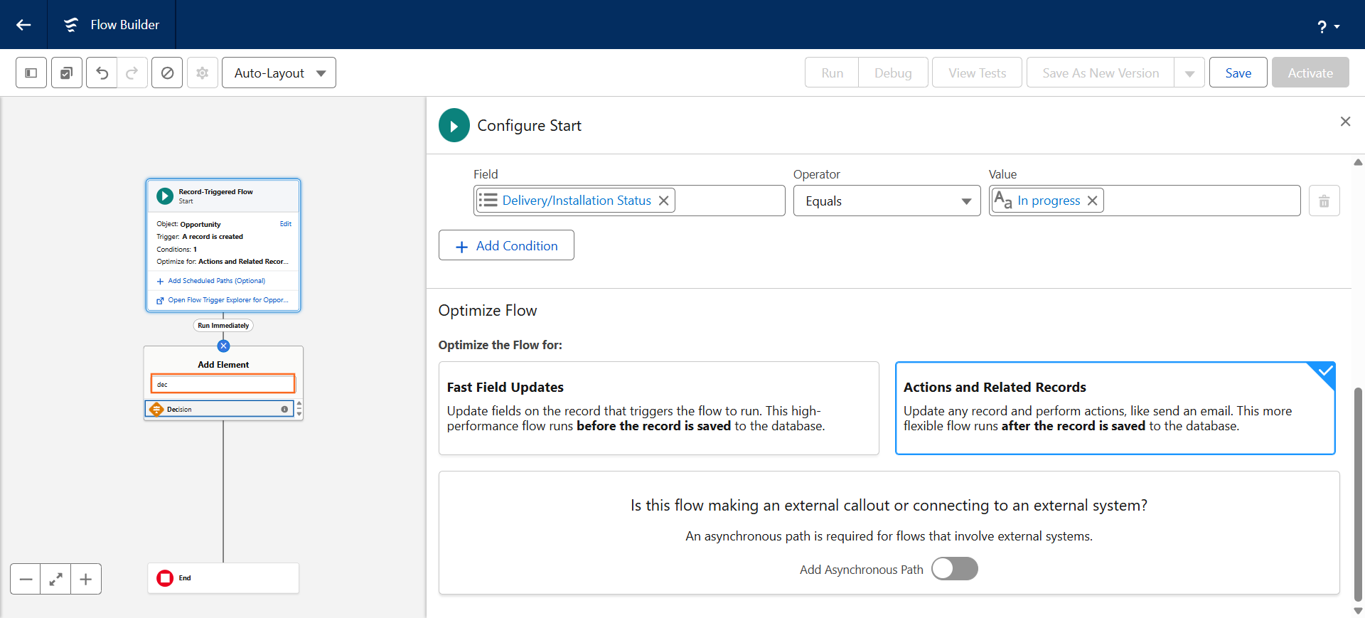 How do I trigger a flow when a record changes? | Salesforce | Step 3