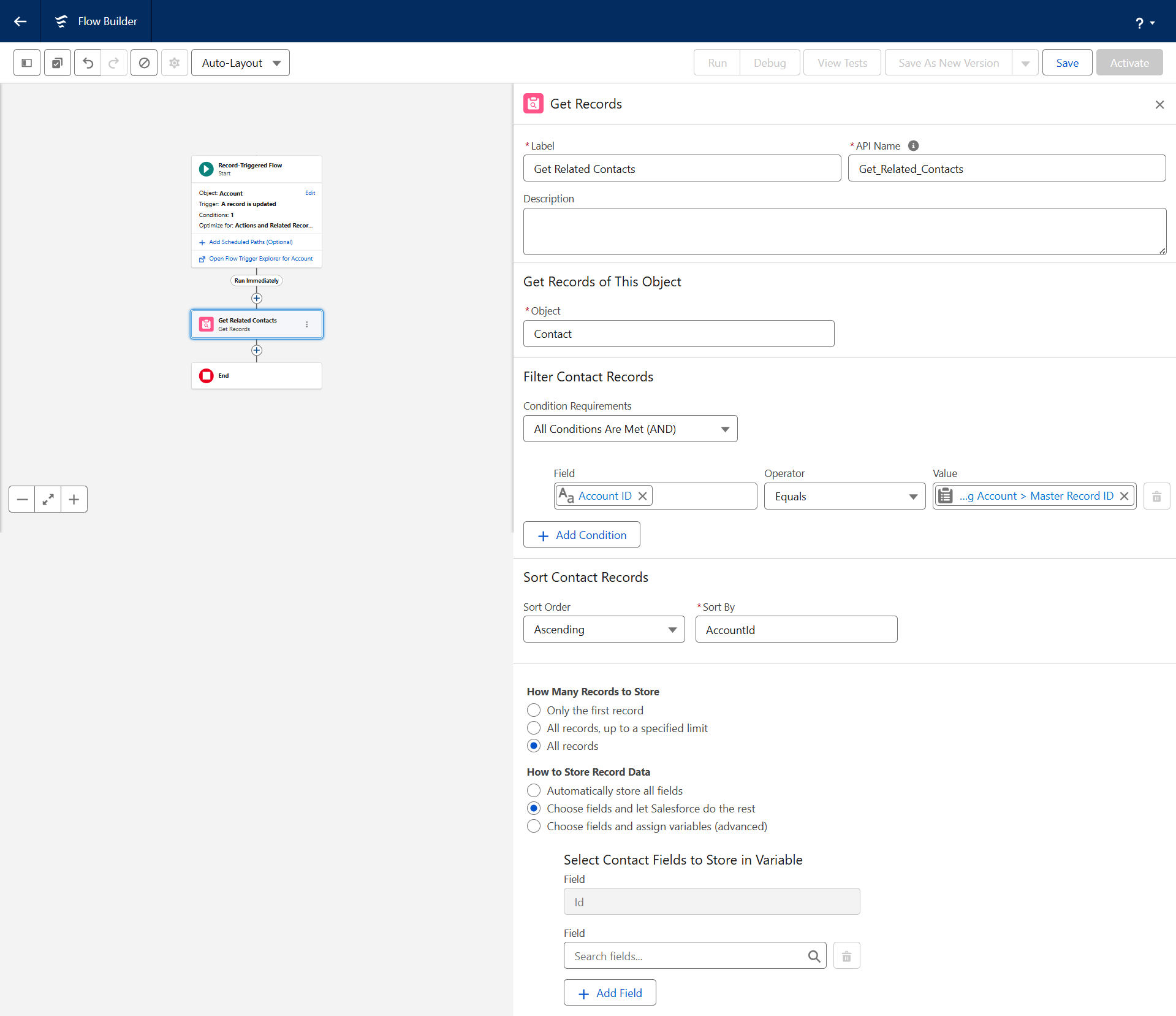 How do I update related records with a flow? | Salesforce | Step 2