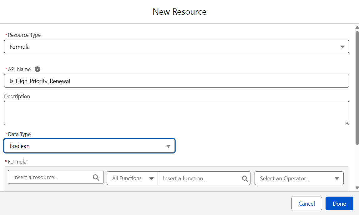 How do I use formula conditions in a flow | Salesforce | Step 1.1