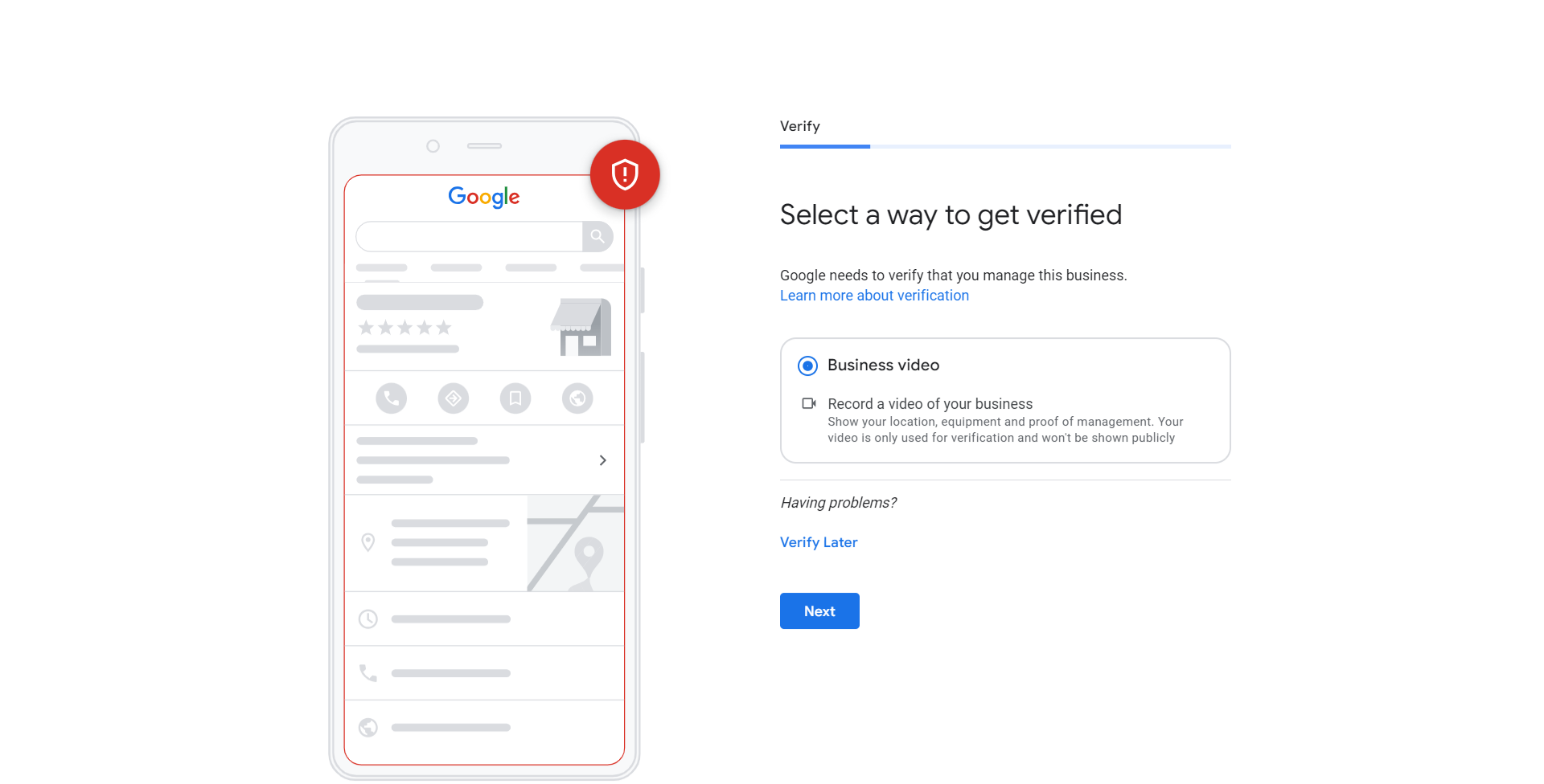 How do I verify my Google Business Profile without a postcard?