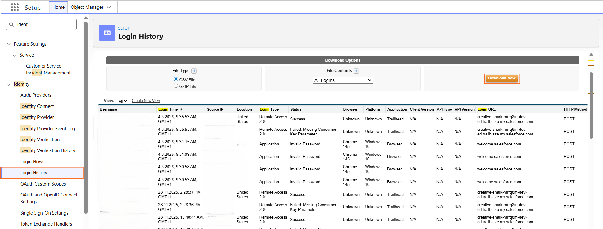 How do I view login history for a user? | Salesforce | Step 2