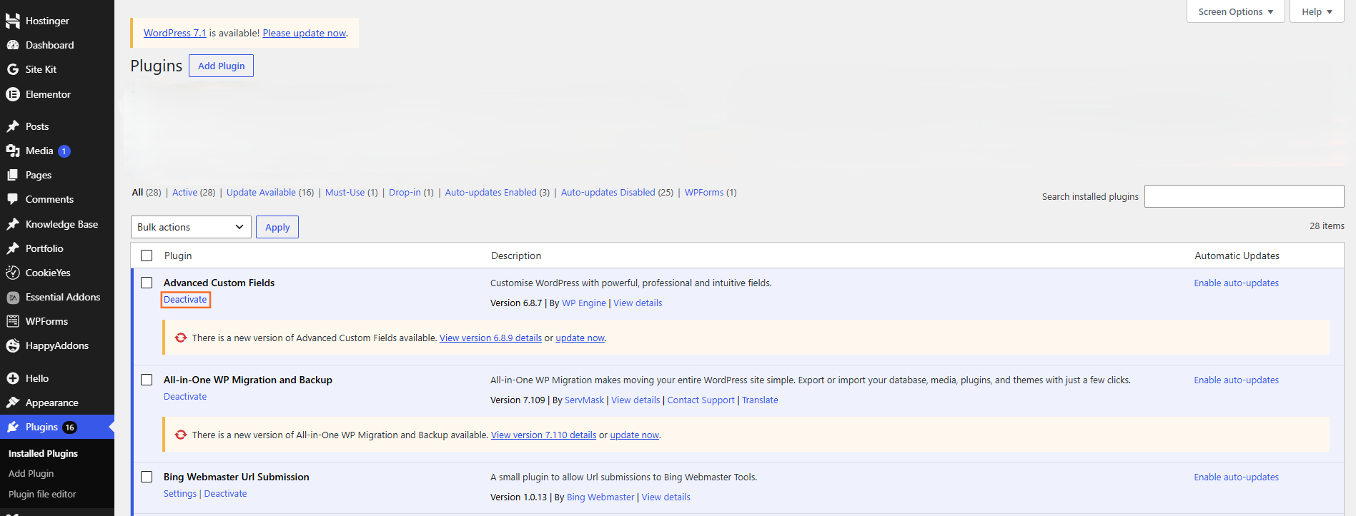 How do I find which WordPress plugin is causing a problem?